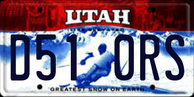 UT license plate D510RS