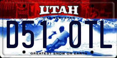 UT license plate D510TL