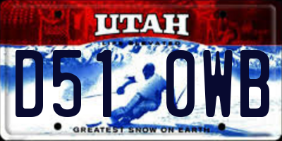 UT license plate D510WB