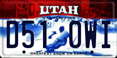 UT license plate D510WI