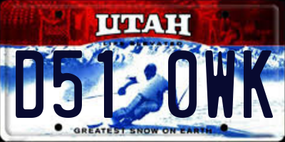 UT license plate D510WK