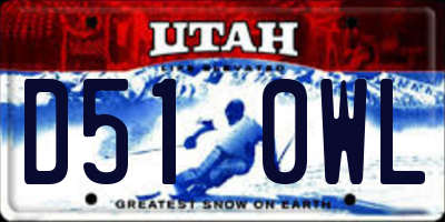 UT license plate D510WL