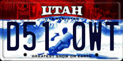 UT license plate D510WT