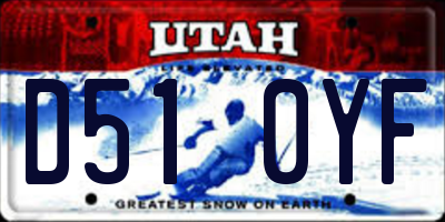 UT license plate D510YF