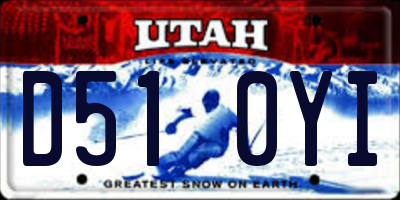 UT license plate D510YI