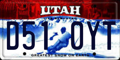 UT license plate D510YT