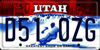 UT license plate D510ZG
