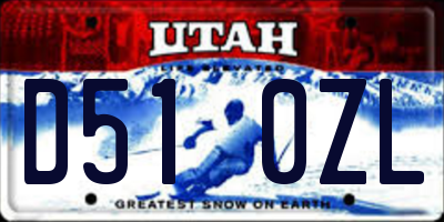 UT license plate D510ZL