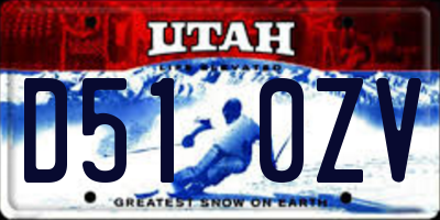 UT license plate D510ZV