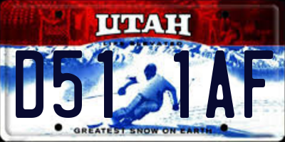 UT license plate D511AF