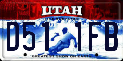 UT license plate D511FB