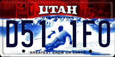 UT license plate D511FO