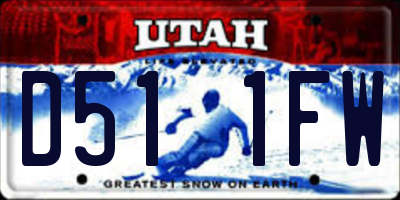 UT license plate D511FW
