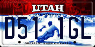UT license plate D511GL