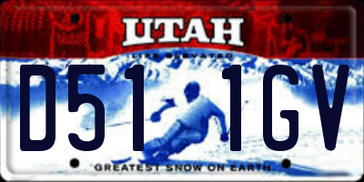 UT license plate D511GV