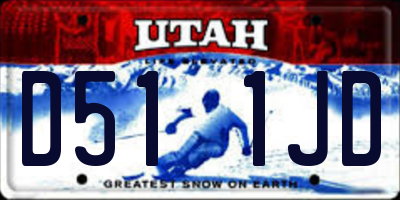 UT license plate D511JD