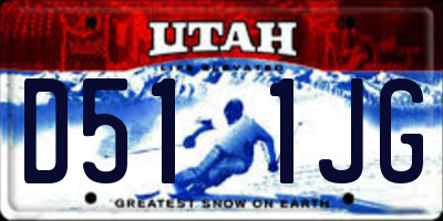 UT license plate D511JG