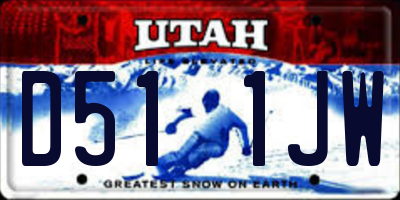 UT license plate D511JW
