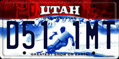 UT license plate D511MT