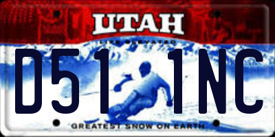 UT license plate D511NC