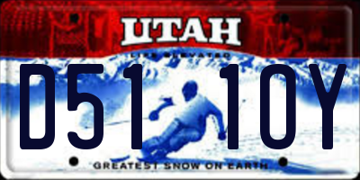 UT license plate D511OY