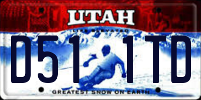 UT license plate D511TD