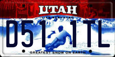 UT license plate D511TL