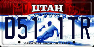 UT license plate D511TR