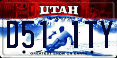 UT license plate D511TY