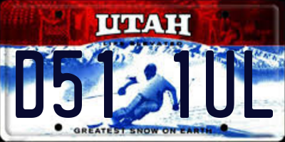 UT license plate D511UL