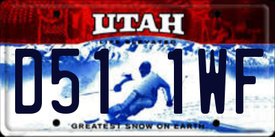 UT license plate D511WF