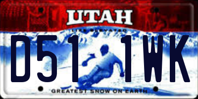 UT license plate D511WK