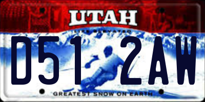 UT license plate D512AW