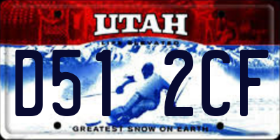 UT license plate D512CF