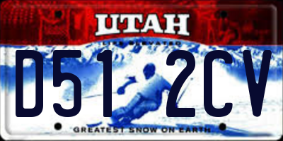 UT license plate D512CV