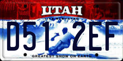 UT license plate D512EF