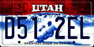 UT license plate D512EL
