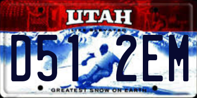 UT license plate D512EM