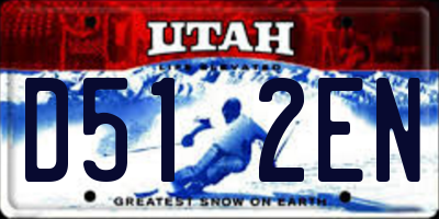 UT license plate D512EN