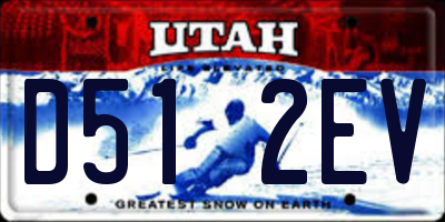 UT license plate D512EV