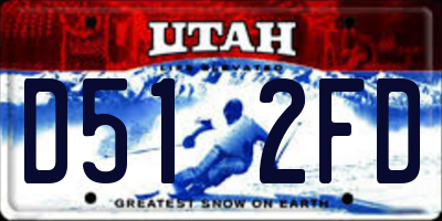 UT license plate D512FD