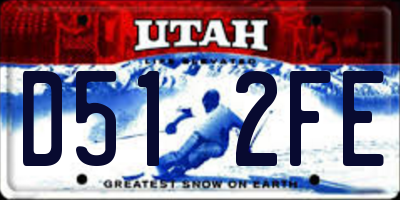 UT license plate D512FE