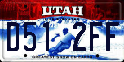 UT license plate D512FF