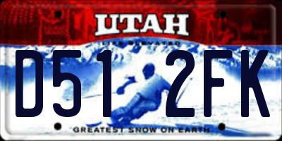 UT license plate D512FK