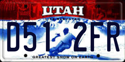 UT license plate D512FR