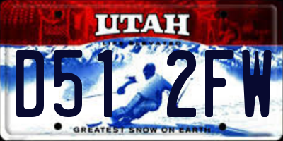 UT license plate D512FW