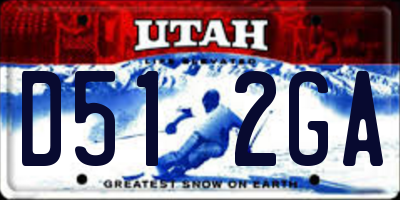 UT license plate D512GA