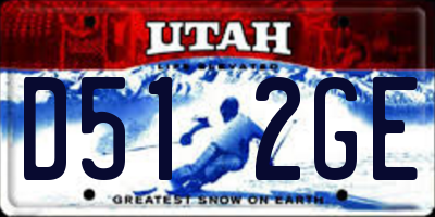 UT license plate D512GE