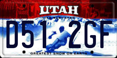 UT license plate D512GF