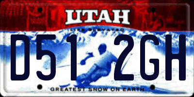 UT license plate D512GH